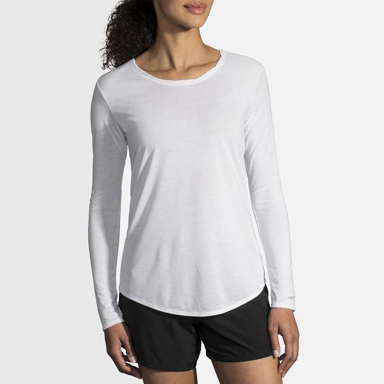 Brooks Distance Australia - Women's Long Sleeve Running Shirt - White (380751-GAW)